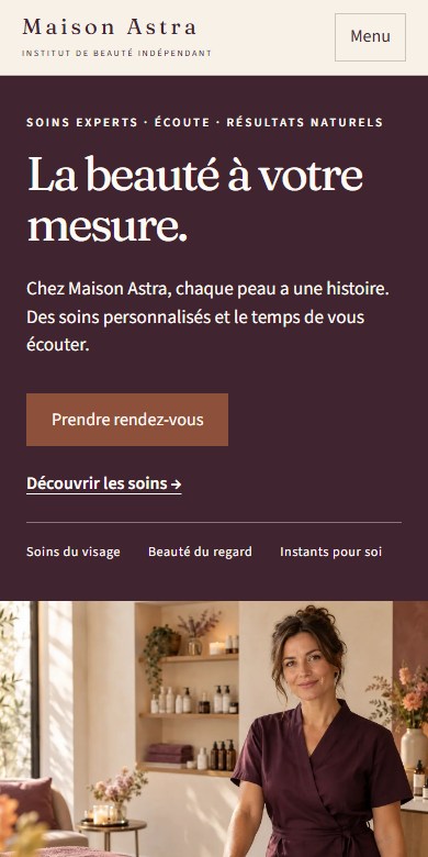 Version mobile de Maison Astra.